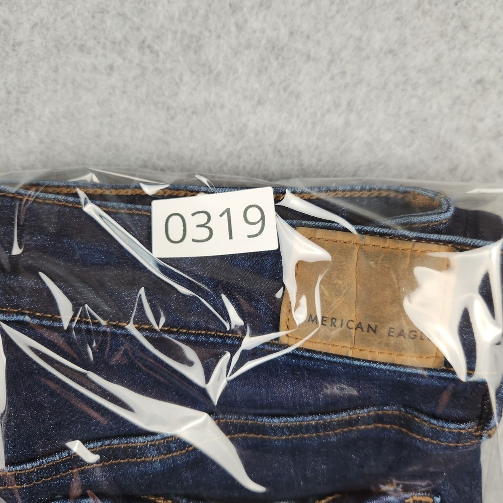 American Eagle Hi-Rise Jegging Dark Wash Size 26p Stretch Raw Hem Jeans - Picture 12 of 12
